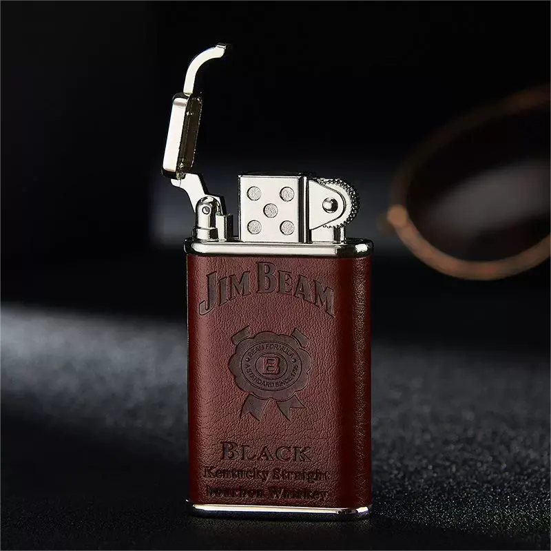 Leather-Trimmed Windproof Lighter