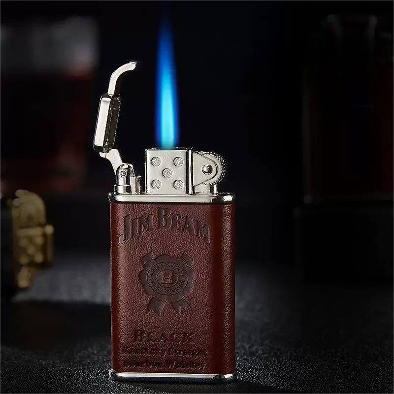 Leather-Trimmed Windproof Lighter