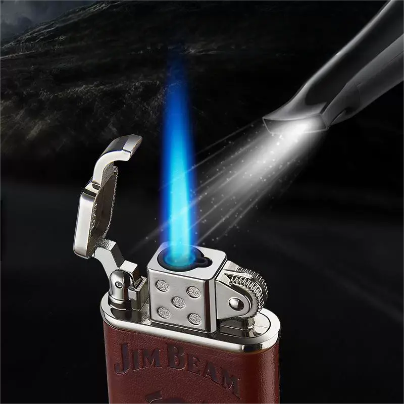 Leather-Trimmed Windproof Lighter