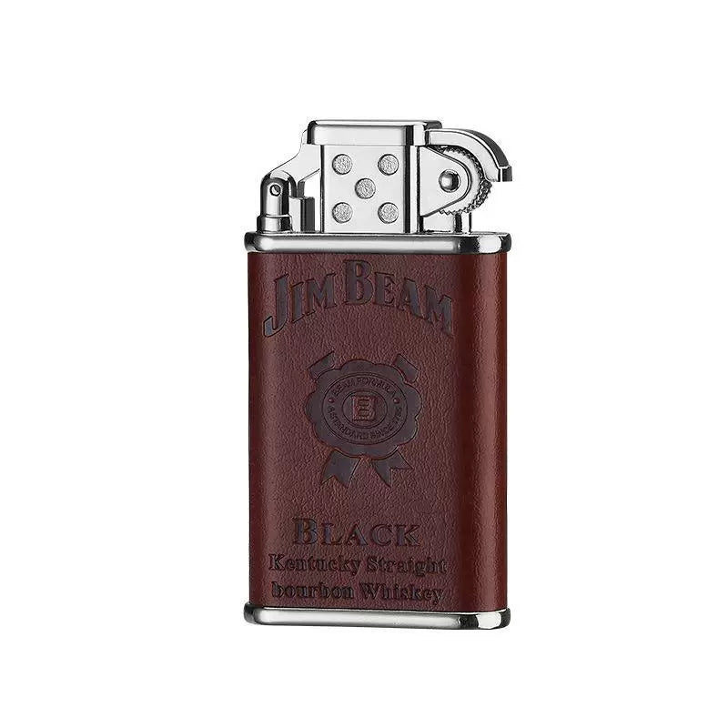 Leather-Trimmed Windproof Lighter