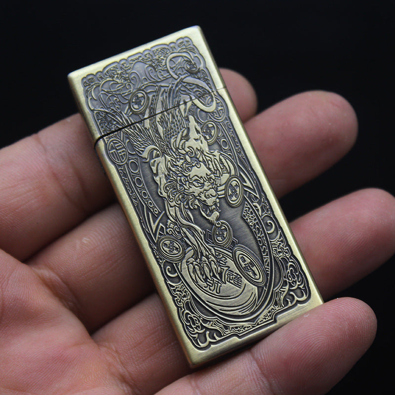 Lucky Beast & Grass Pattern Slim Lighter