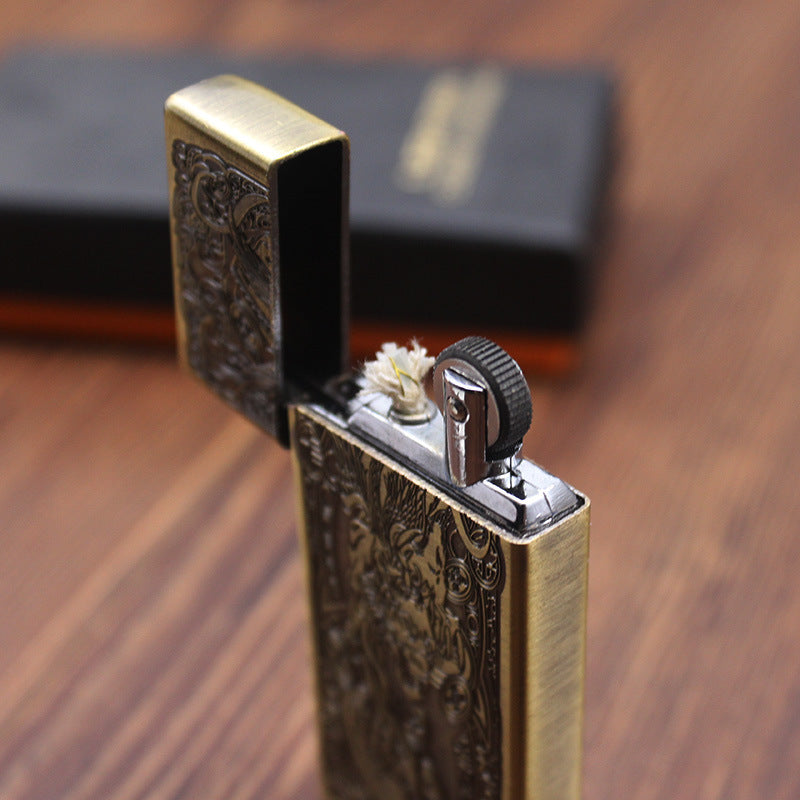 Lucky Beast & Grass Pattern Slim Lighter