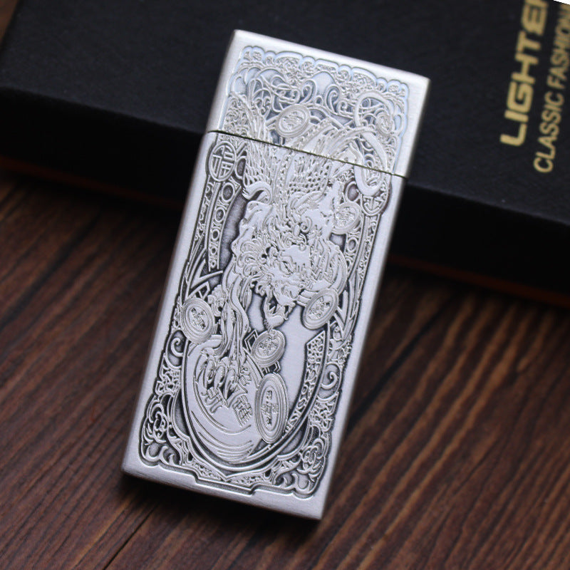 Lucky Beast & Grass Pattern Slim Lighter