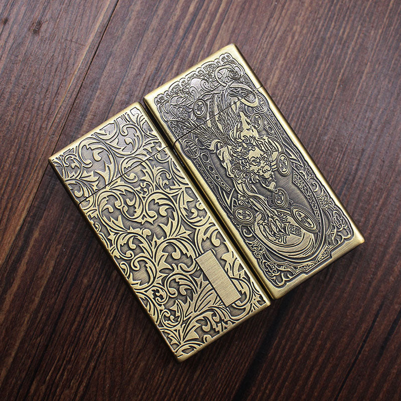 Lucky Beast & Grass Pattern Slim Lighter