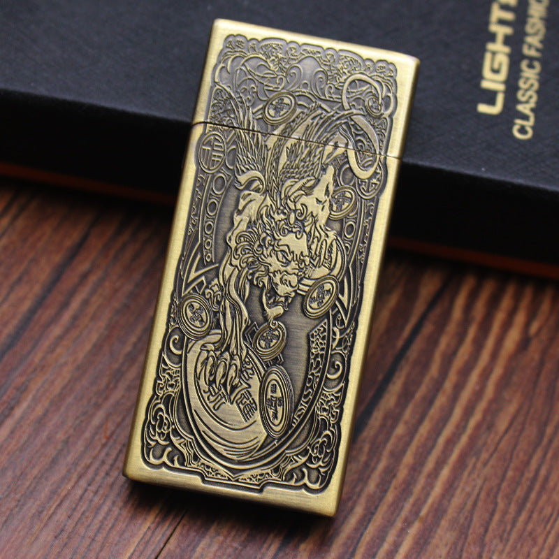 Lucky Beast & Grass Pattern Slim Lighter
