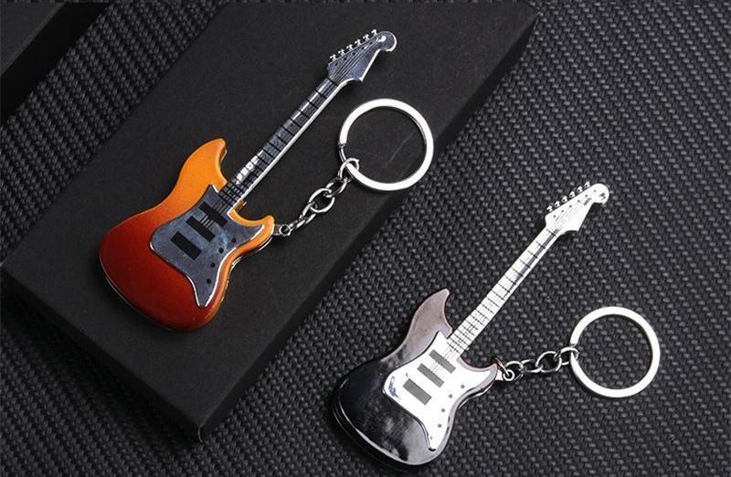 Guitar-Shaped Keychain Lighter
