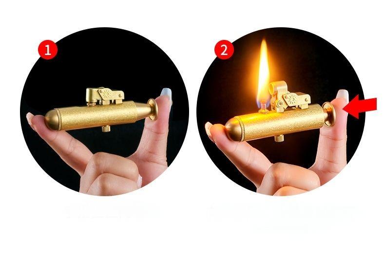 Submarine-Shaped Brass Kerosene Lighter
