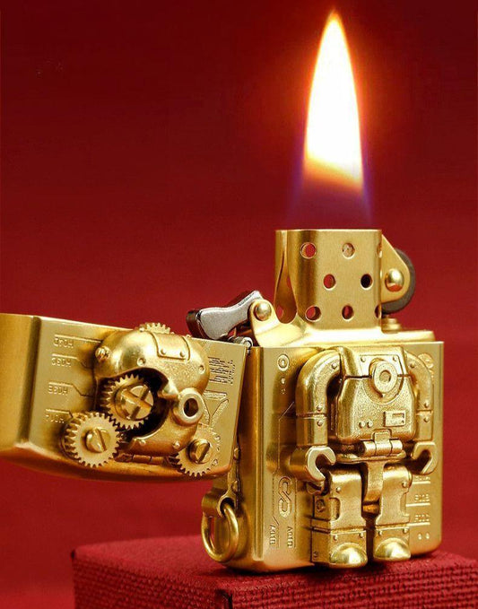 Bearbrick-Style Brass Lighter