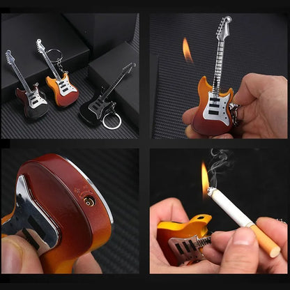 Guitar-Shaped Keychain Lighter