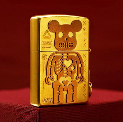 Bearbrick-Style Brass Lighter